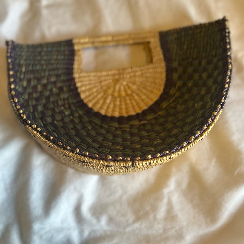 Nena & Co Tan and Green and royal purple/navy 
Elephant grass half moon bohemian - Picture 2 of 7